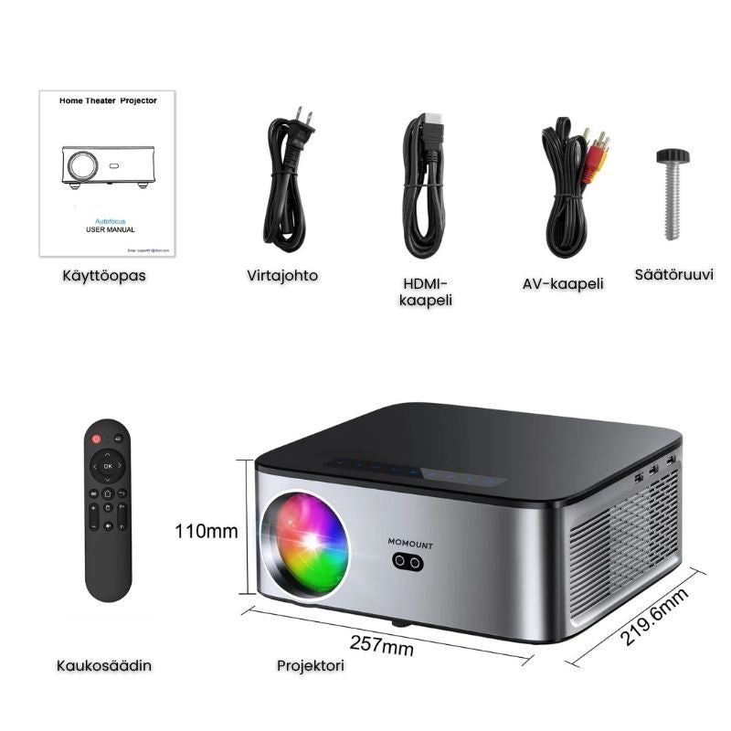 Intelligenter Full HD-Projektor – 1100 ANSI Lumen, Android 9.0, Autofokus, Wi-Fi 5G, Bluetooth 5.1