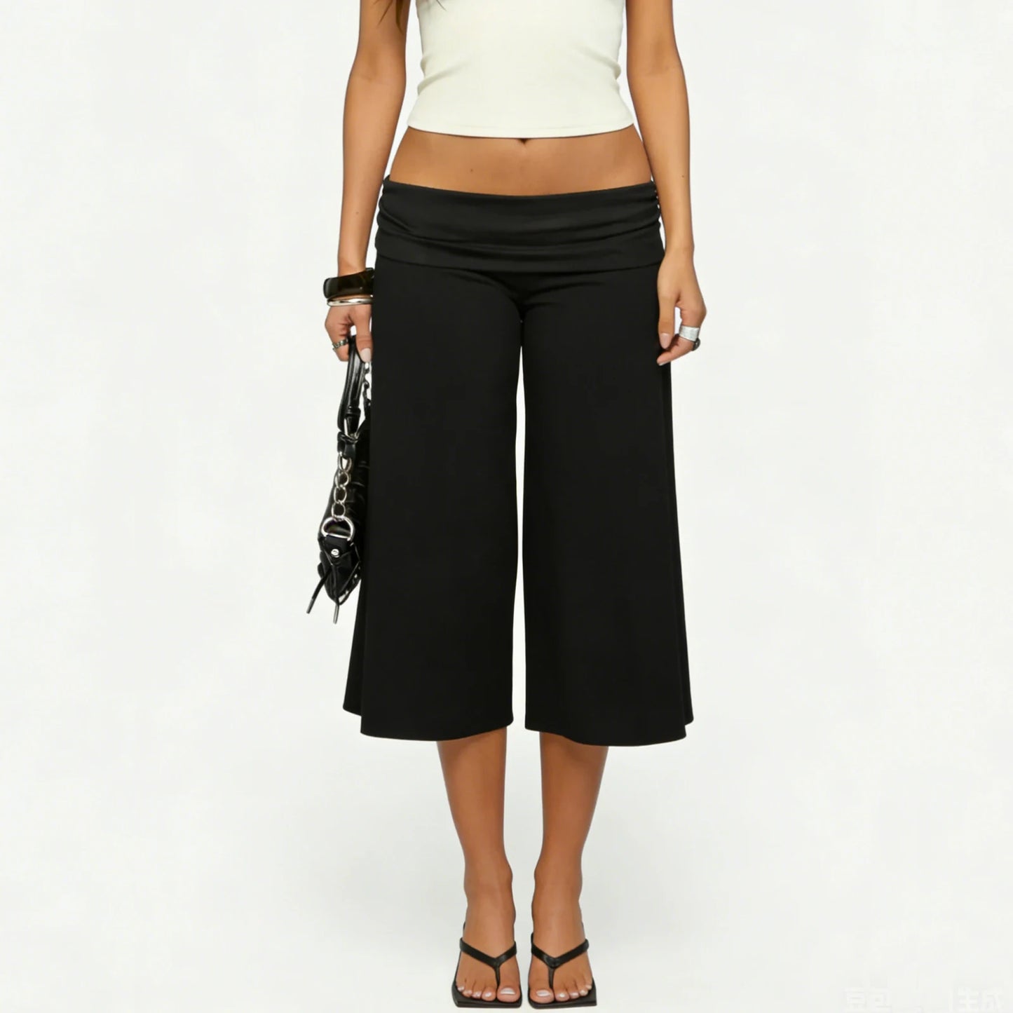 Momount Women Wide Leg Capri Pants