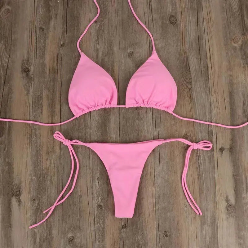 Momount Women Triangle Bikini Set