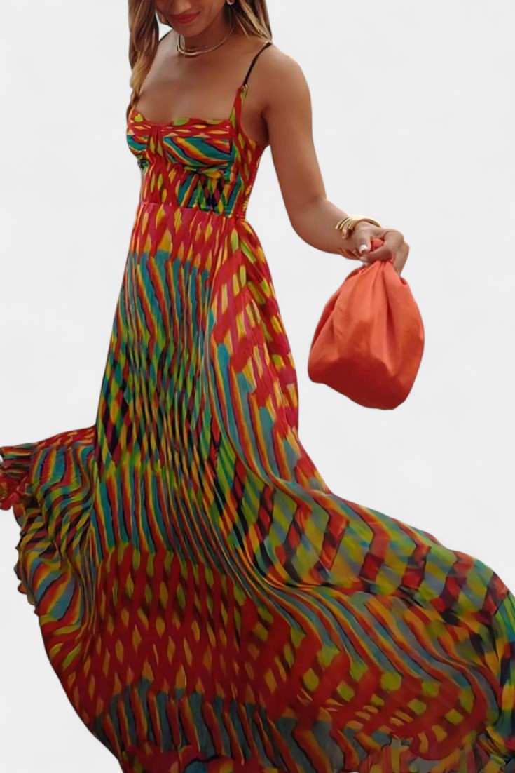 Esperanza | Vestido Largo Bohemio de Gasa con Escote de Corazón