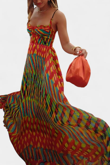 Esperanza | Vestido Largo Bohemio de Gasa con Escote de Corazón