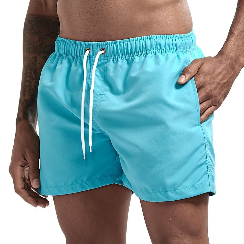 Bañadores de Hombre – Bañador Turquesa de Secado Rápido con Cordón y Bolsillo Lateral