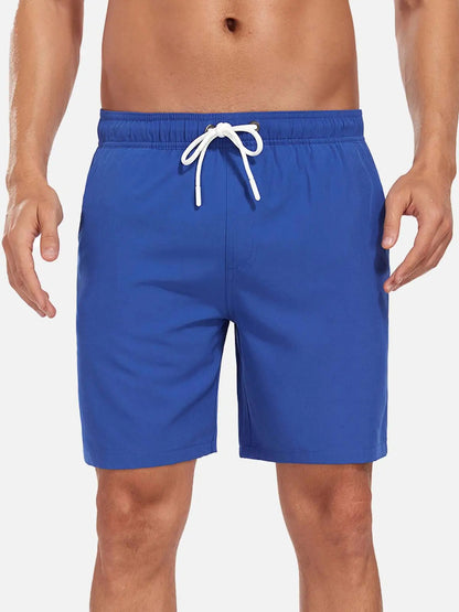 Sorte herrebadeshorts – Hurtigtørrende med elastisk snørelukning