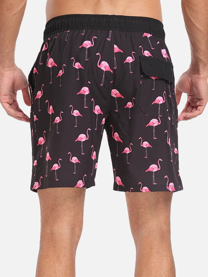 Bañadores de Hombre – Bañador Verde Menta con Estampado de Flamencos