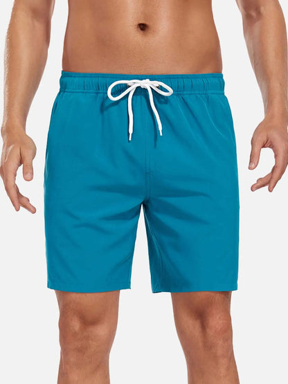 Sorte herrebadeshorts – Hurtigtørrende med elastisk snørelukning