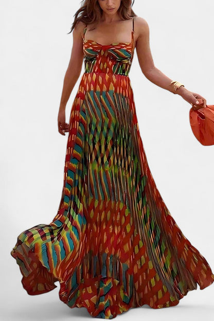 Esperanza | Vestido Largo Bohemio de Gasa con Escote de Corazón