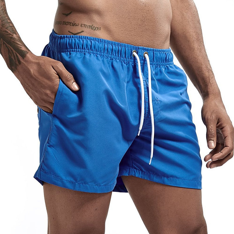Bañadores de Hombre – Bañador Turquesa de Secado Rápido con Cordón y Bolsillo Lateral