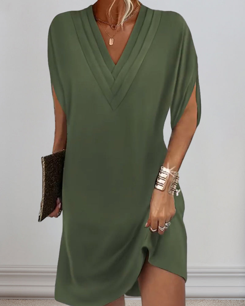 Rosabela | Rochie Midi Wrap Verde Sage, Decolteu V, pentru Cocktail