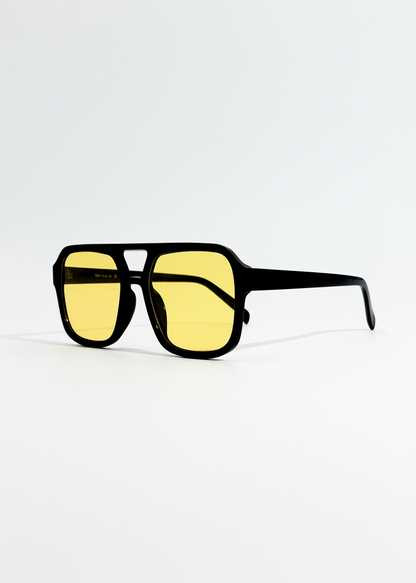 Minerva | Vintage Yellow Lens Aviator Sunglasses