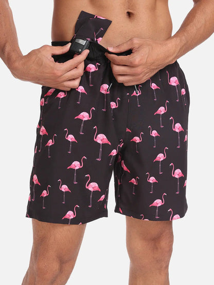 Bañadores de Hombre – Bañador Verde Menta con Estampado de Flamencos