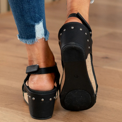 Sandale Wedge Momount Damă cu Platformă Confort din Plută, Vârf Deschis, Slip On