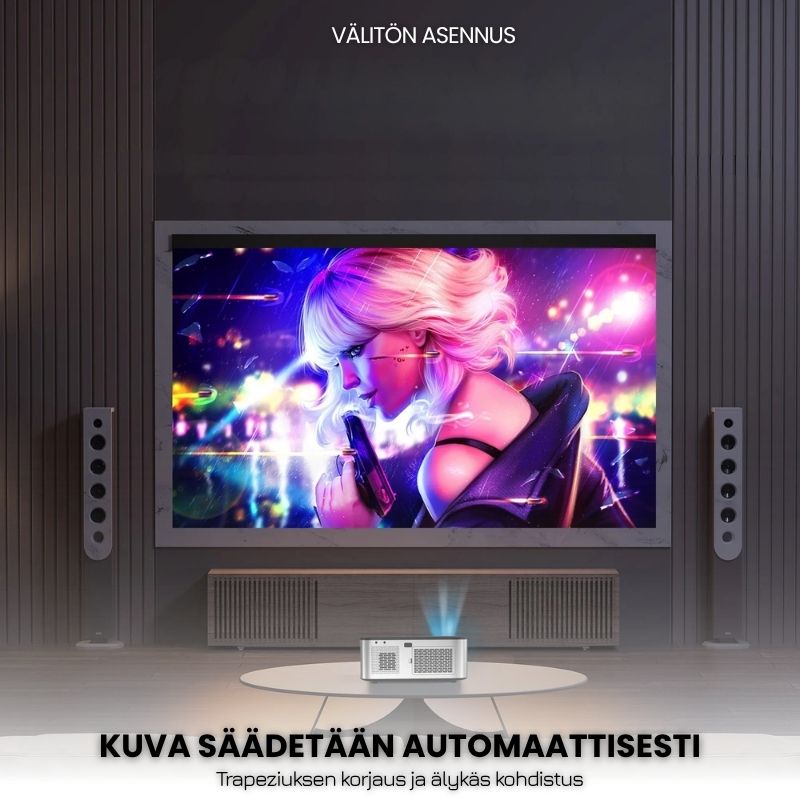 Intelligenter Full HD-Projektor – 1100 ANSI Lumen, Android 9.0, Autofokus, Wi-Fi 5G, Bluetooth 5.1 