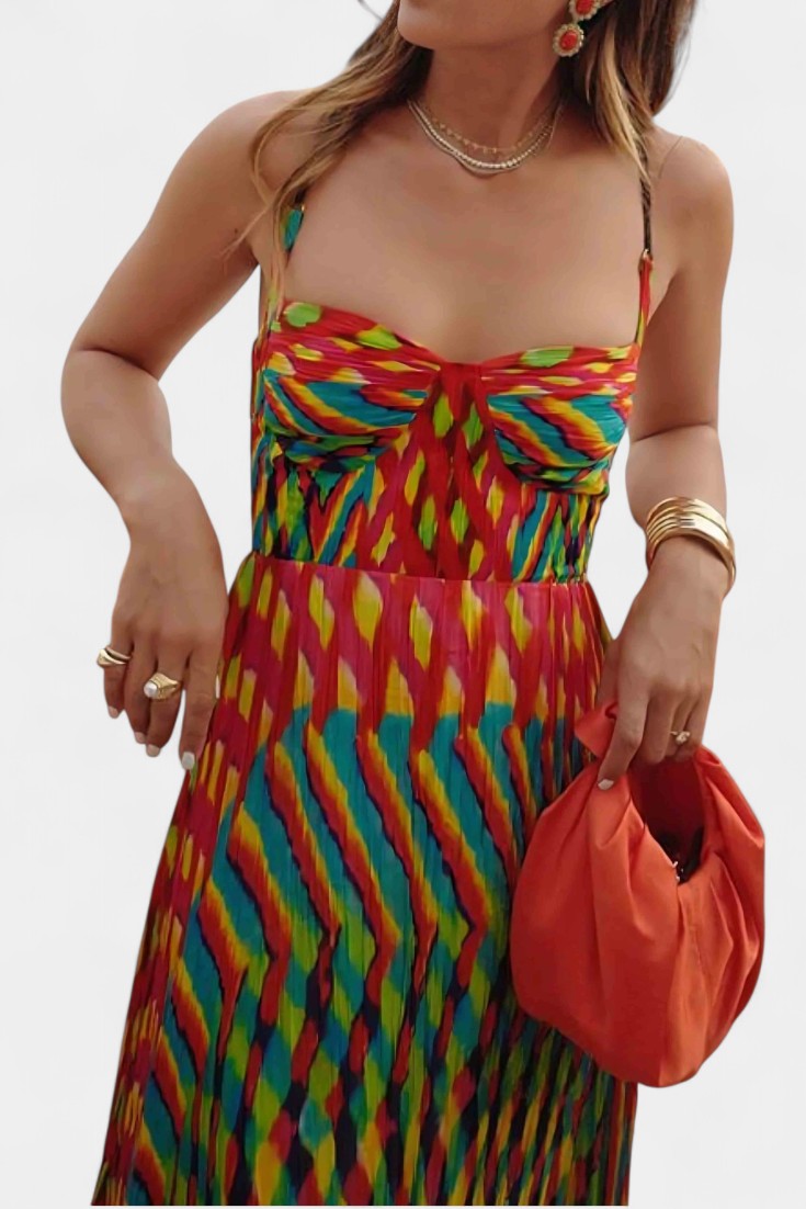 Esperanza | Vestido Largo Bohemio de Gasa con Escote de Corazón