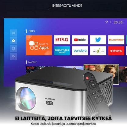 Intelligenter Full HD-Projektor – 1100 ANSI Lumen, Android 9.0, Autofokus, Wi-Fi 5G, Bluetooth 5.1 