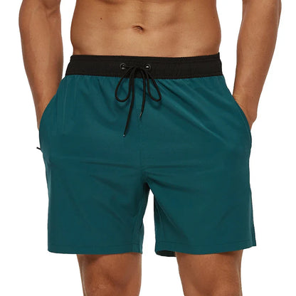 Momount Costume da Bagno Uomo – Vita Elastica Fodera in Rete Coulisse Tasca