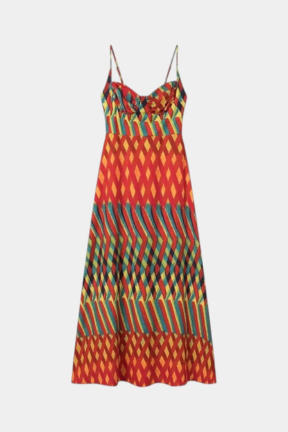 Esperanza | Vestido Largo Bohemio de Gasa con Escote de Corazón