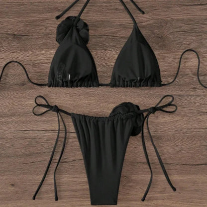 Momount Women Strappy Bikini Set