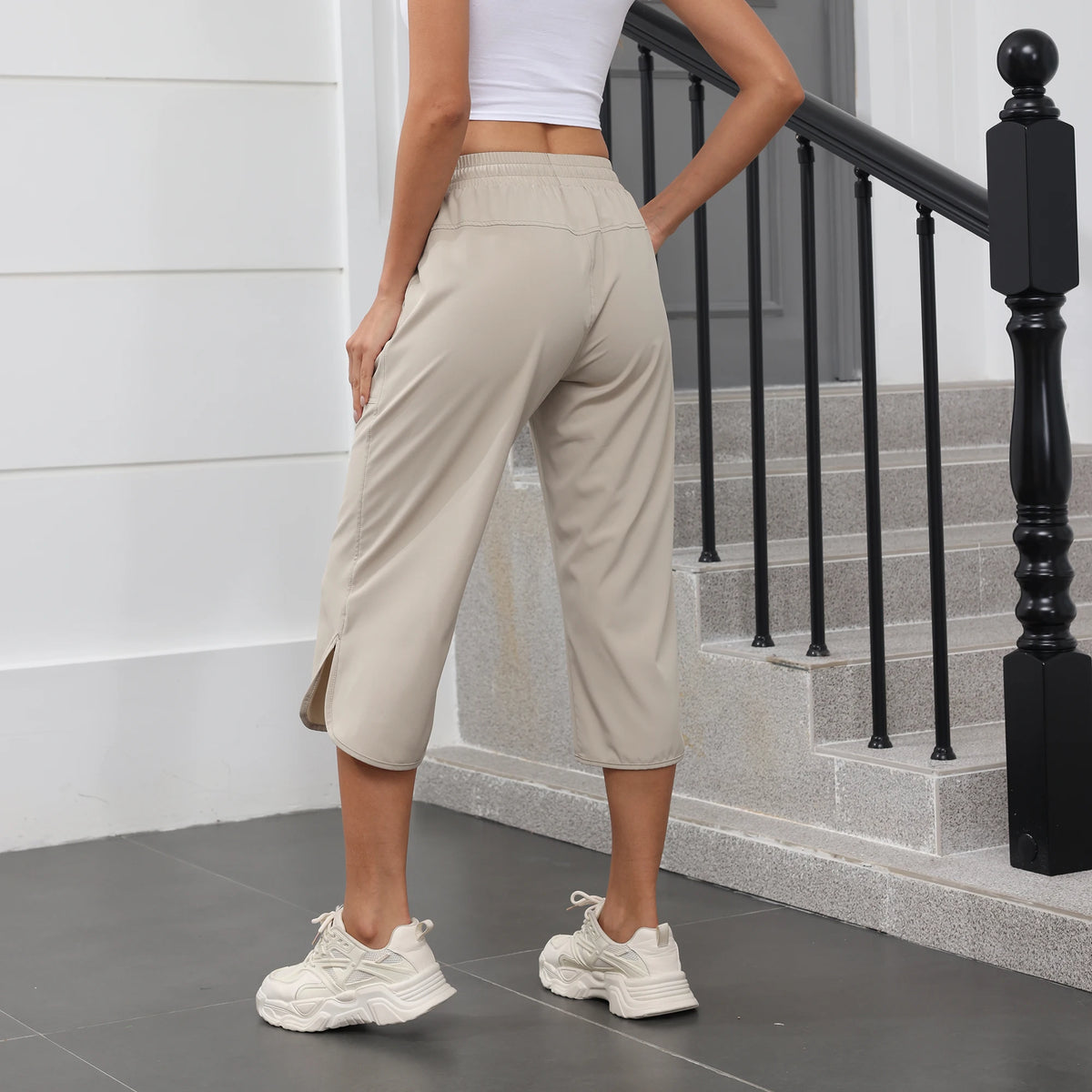 Momount Women Cargo Capri Pants