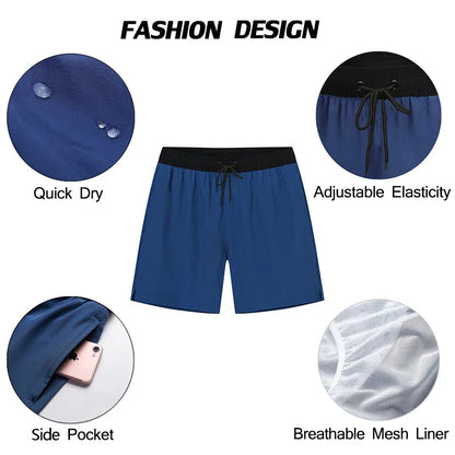 Momount Costume da Bagno Uomo – Vita Elastica Fodera in Rete Coulisse Tasca