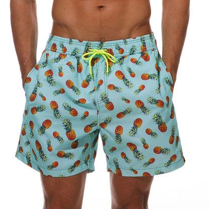 Momount Men Swim Shorts – Kiwi Print Drawstring Quick Dry Mid Length