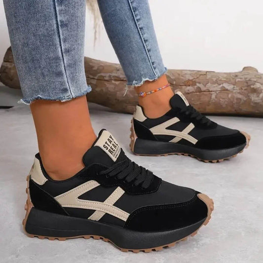Delphine | Retro Athletic Striped Lace Up Sneakers