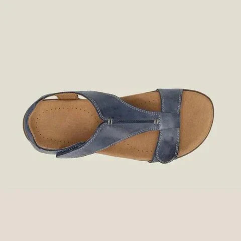 Momount Women Orthopedic Sandals – Leather Velcro Arch Support Walking