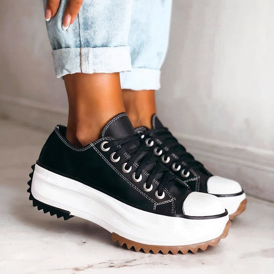Serafina | Canvas Platform Lace Up Sneakers