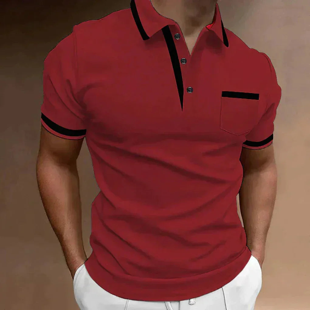 Momount Men Polo Shirt – Contrast Trim Chest Pocket Classic