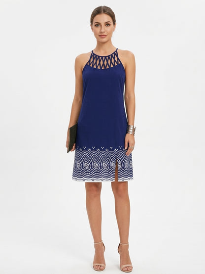 Gabriella Summer Midi Dress | Chic, Casual, Vibrant - Blue - front