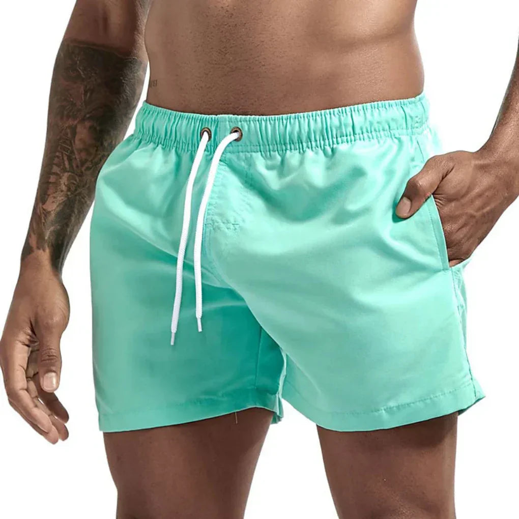 Momount Men Swim Shorts – Drawstring Quick Dry Summer Elastic Waist