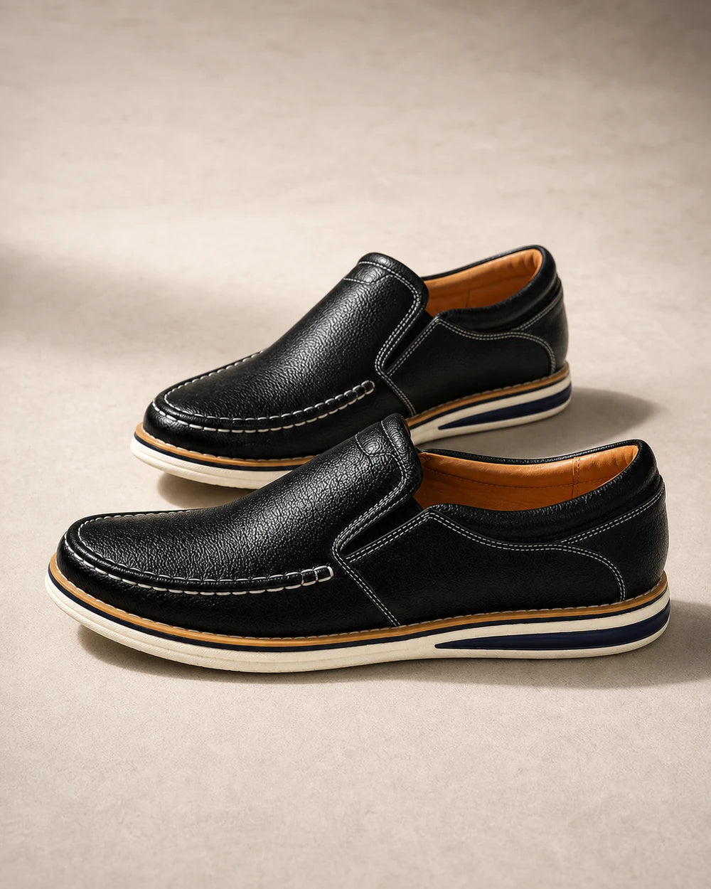Men's Hand-Stitched Elastic Slip-On Loafers — image 8 — mens-elastic-panel-loafers-black-08-reassurance.webp