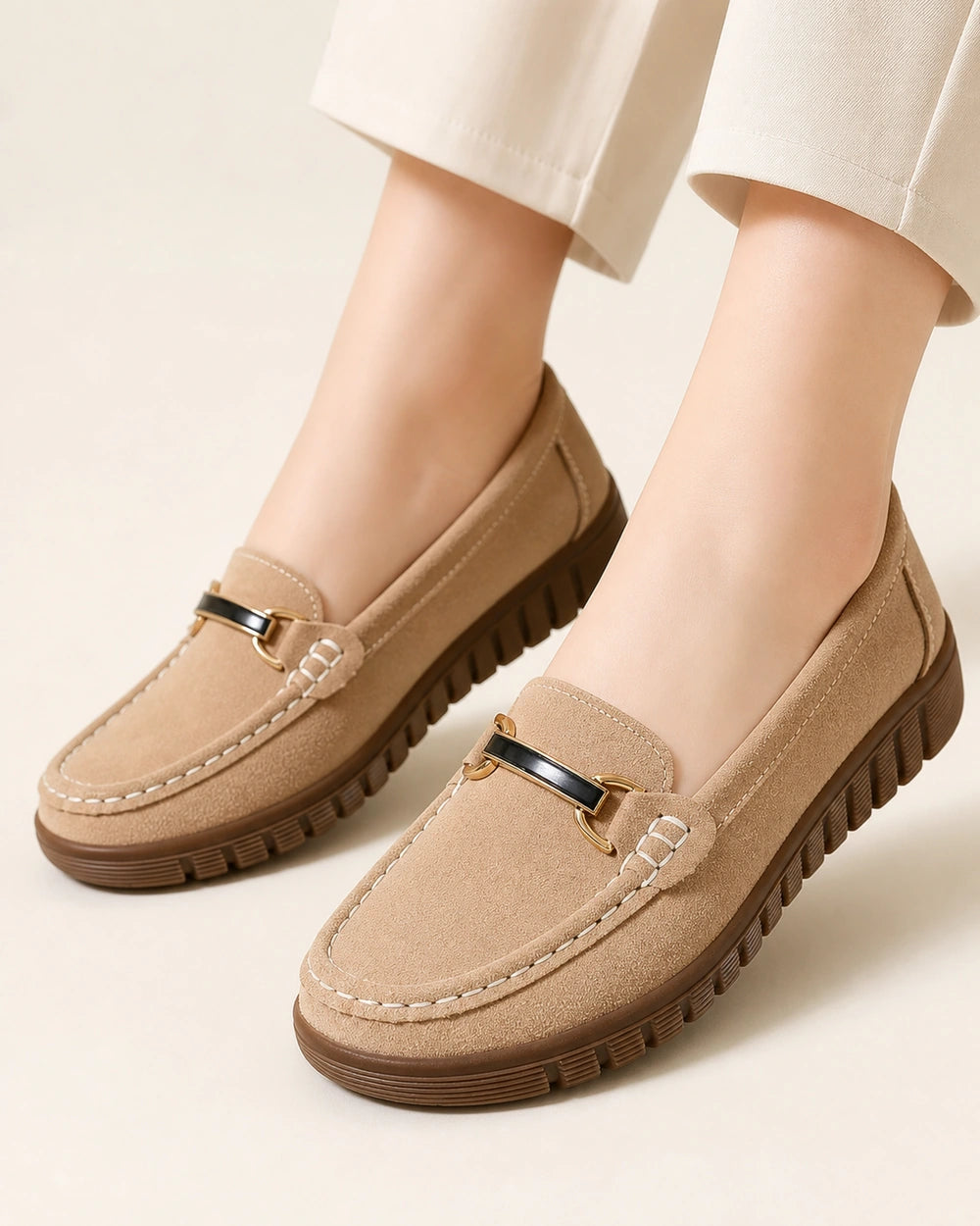 Women's Chunky-Sole Loafers with Gold-Tone Bit — product image 1