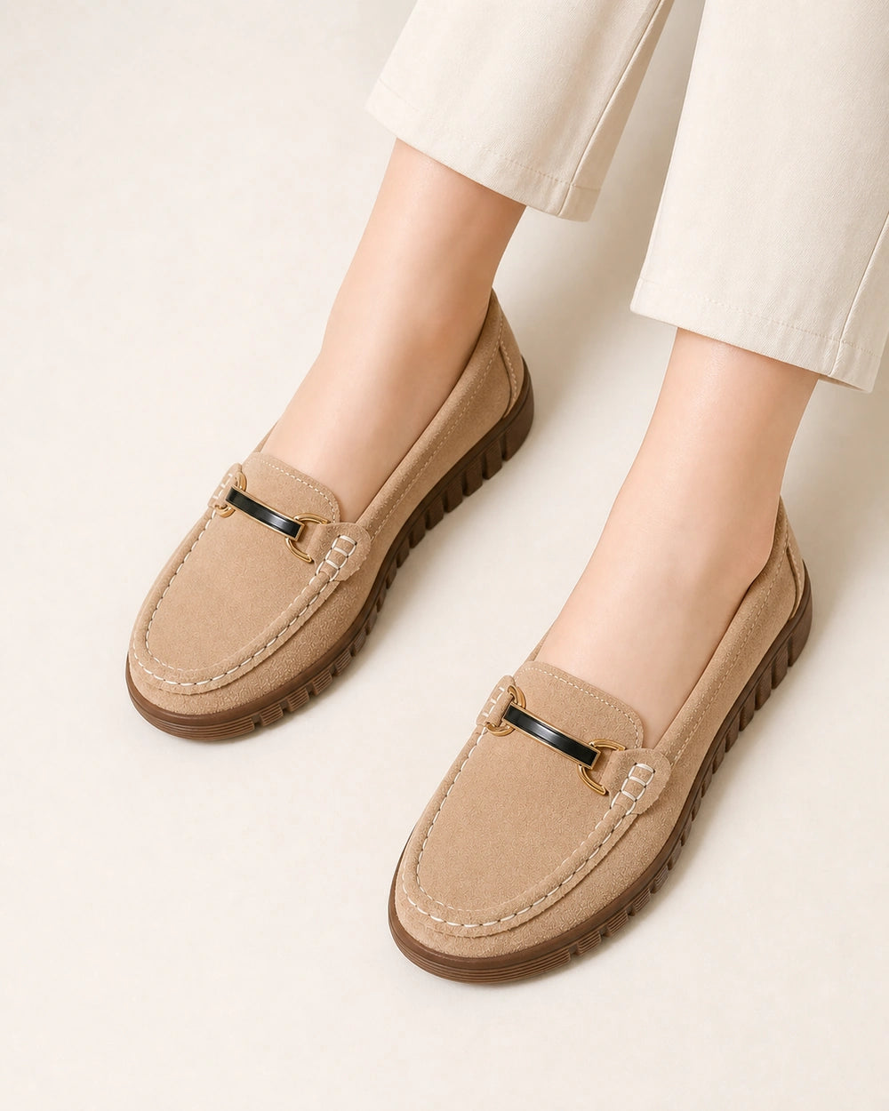 Women's Chunky-Sole Loafers with Gold-Tone Bit — product image 4