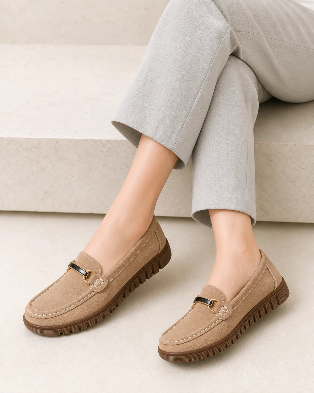 Women's Chunky-Sole Loafers with Gold-Tone Bit — product image 7