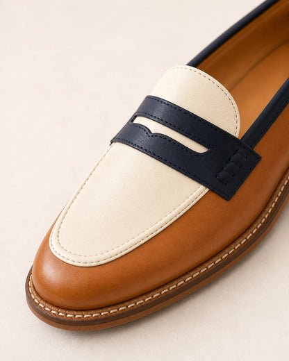 Women's Brown and Cream Round-Toe Loafers — product image 5