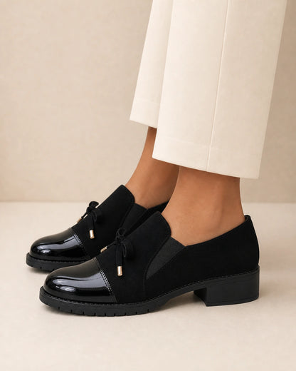 Women's Bow Loafers with Glossy Cap Toe — product image 3