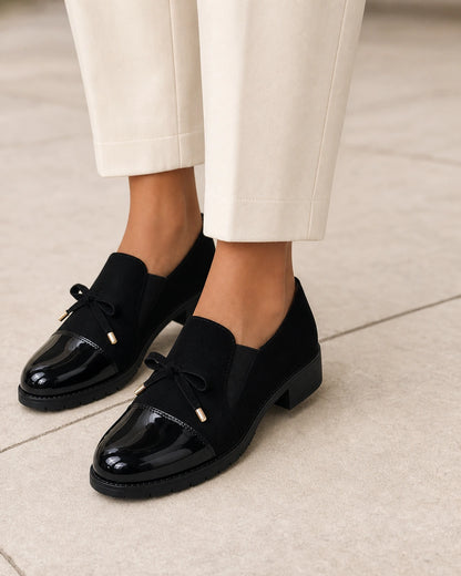Women's Bow Loafers with Glossy Cap Toe — product image 6