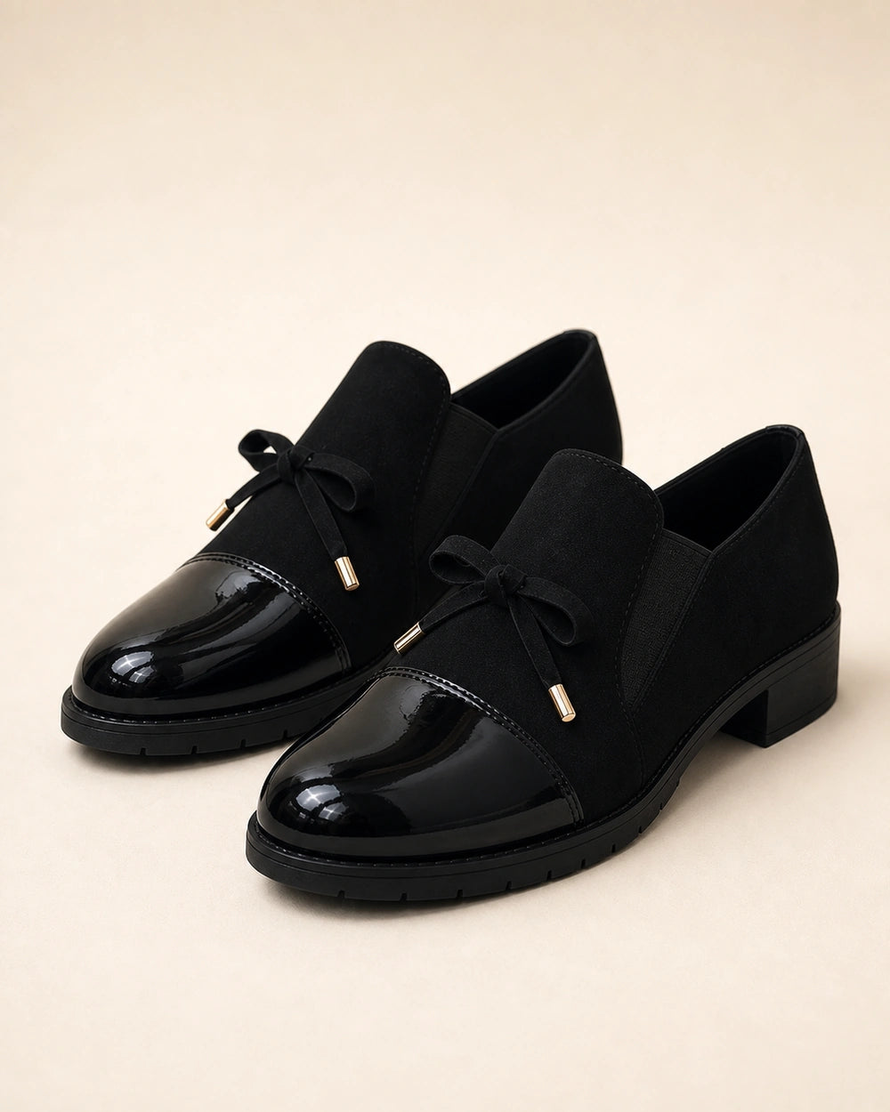 Women's Bow Loafers with Glossy Cap Toe — product image 8
