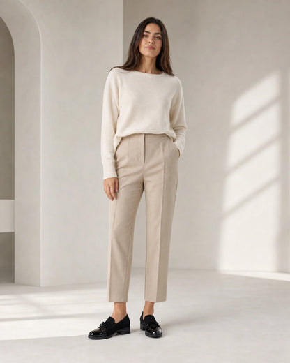 Women's Bow Loafers with Glossy Cap Toe — worn by a model