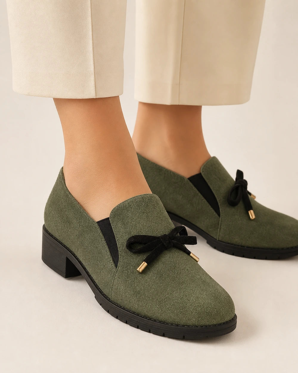 Women's Bow Loafers with Glossy Cap Toe — product image 10