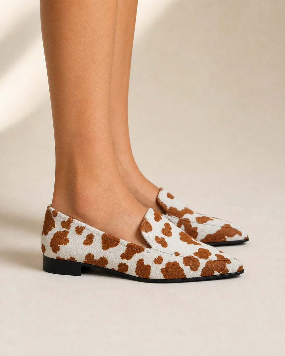 Women's Pointed Cow-Print Loafers — product image 3