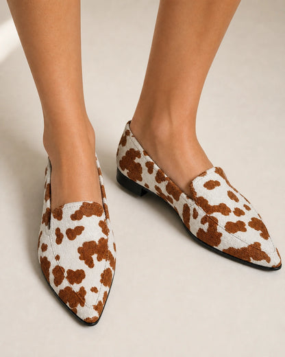 Women's Pointed Cow-Print Loafers — product image 4