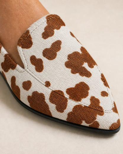 Women's Pointed Cow-Print Loafers — product image 5