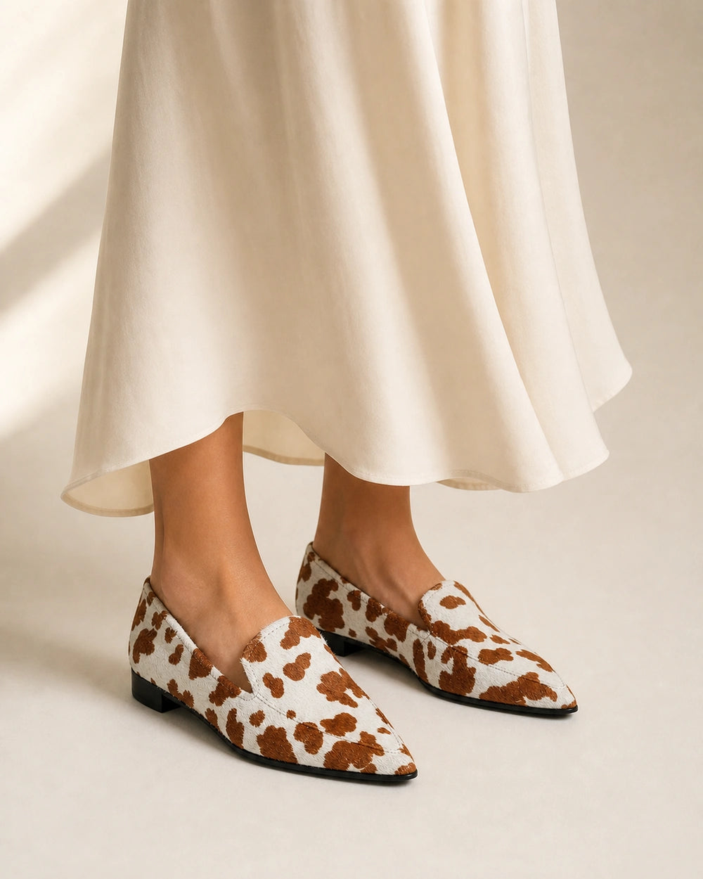 Women's Pointed Cow-Print Loafers — product image 7