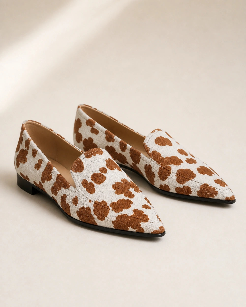 Women's Pointed Cow-Print Loafers — product image 8