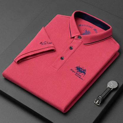 Momount Men Polo Shirt – Embroidered Horse Logo Premium Short Sleeve