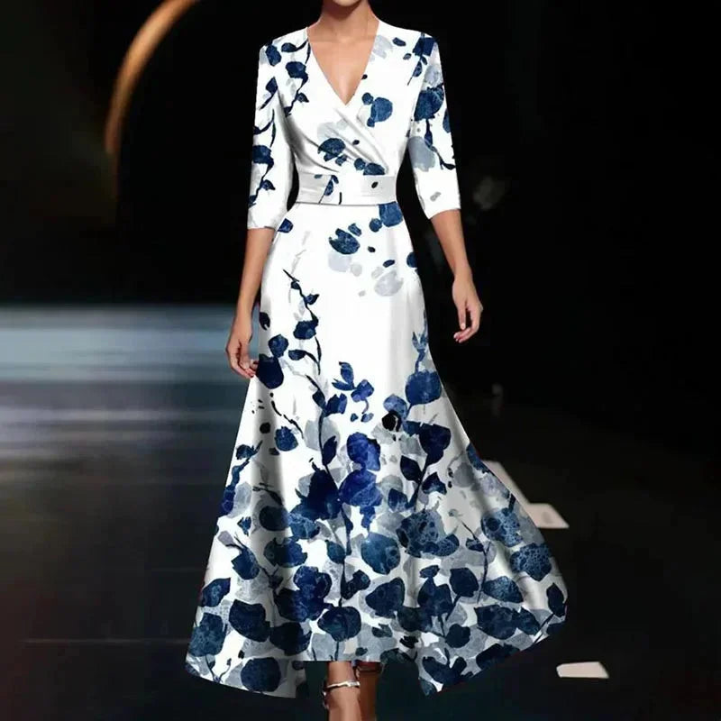 Florentia | Rochie Maxi de Vară Florală Îndrăzneață, Petrecută cu Curea
